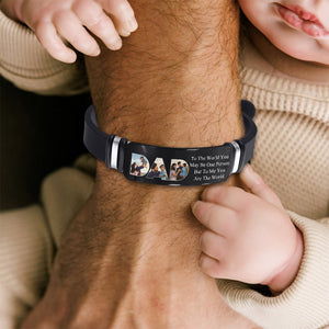 Father - To Me You Are The World - Personalized Bracelet