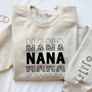 Personalized Leopard Mama Grandma and Kids Sweatshirt