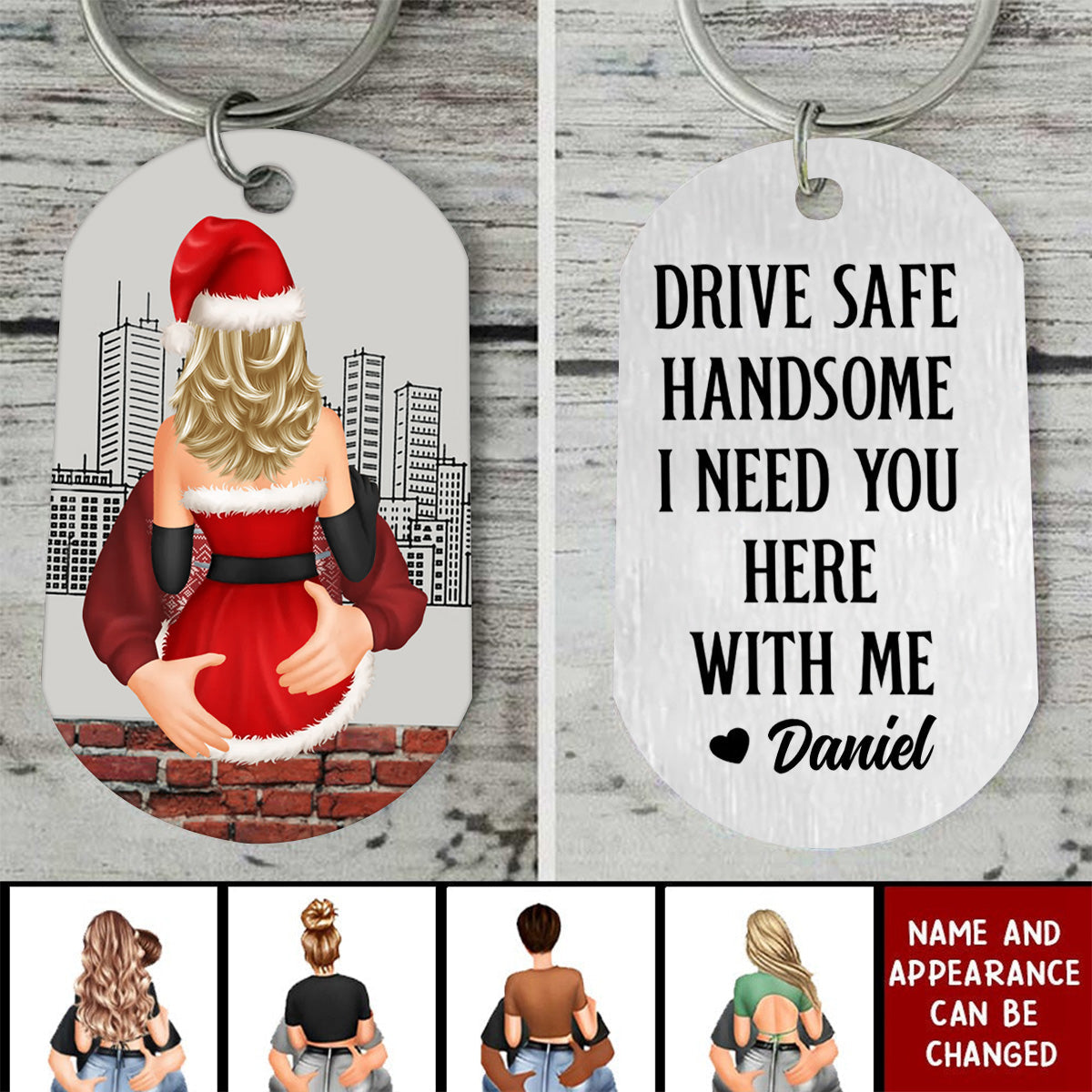 Drive Safe Handsome I Need You Here With Me - Personalized Stainless Keychain For Couple