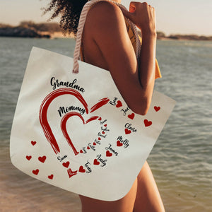 Personalized Beach Bag - Little Sweethearts - Gift For Mom Grandma