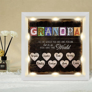 Personalized Light Shadow Box-Daddy, You Are The World