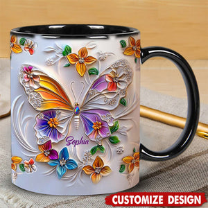 Stunning Butterfly - Personalized Butterfly Accent Mug