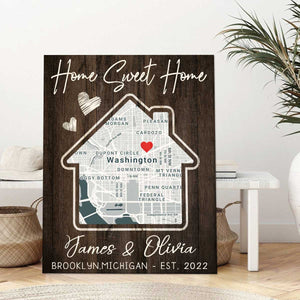 Personalized Our First Home Custom Map Poster, Best Housewarming Gifts, Gifts for New Homeowners, New House Gifts