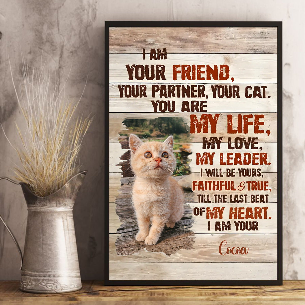 Custom Cat Portrait Poster, I Am Your Cat Personalized Photo Pet Gifts For Pet Owners