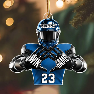 Personalized Christmas Acrylic Ornament Football Player Football For Life