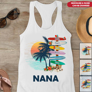 Personalized Grandma Surfboards Summer Vacation Tank Top