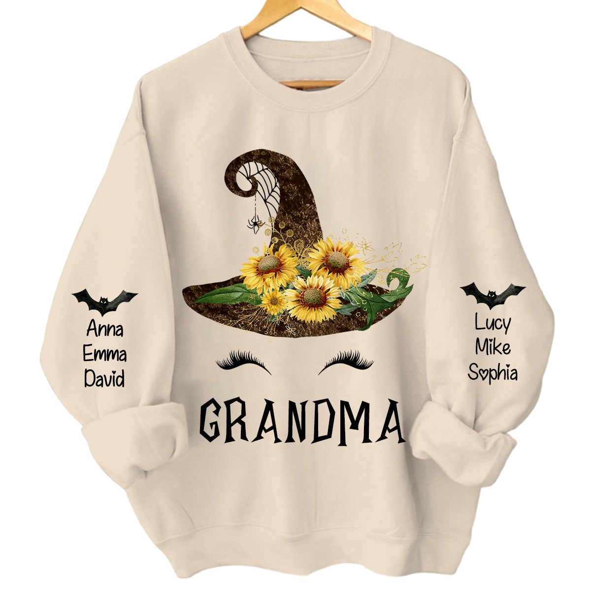 Personalized Halloween Grandma witch hat Sweatshirt