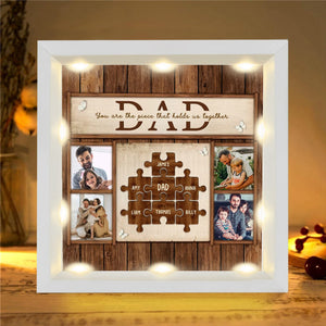 Personalized Light Shadow Box - You Are The Piece That Holds Us Together Gift For Dad