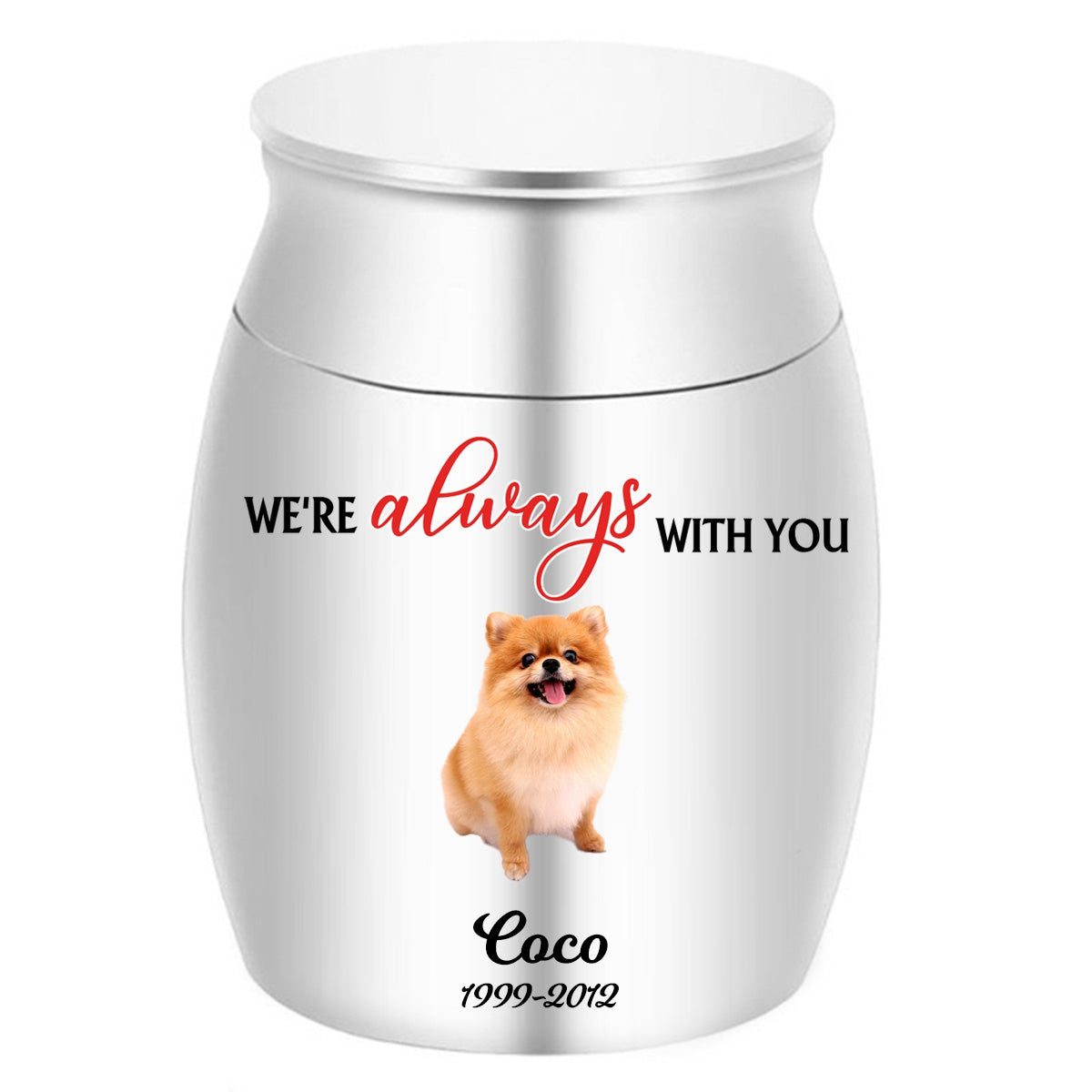 Personalized Memorial Upload Photo Small Urn For Human Ashes ,Pet Memorial Urn - Small Ashes Keepsake