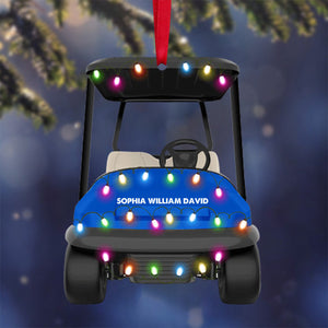 Gift for Golfers - Driving A Golf Cart Personalized Christmas Acrylic Ornament