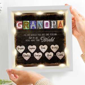 Personalized Light Shadow Box-Daddy, You Are The World