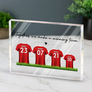 Personalized Acrylic Block Plaque - Daddy's Team Soccer Shirt Gift For Family