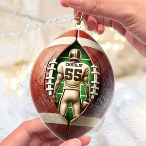 Personalized Football Player Acrylic Ornament, Christmas Gift For Football Players, Football Fans