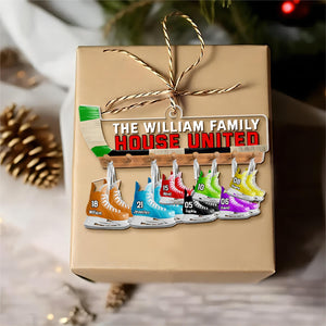 Hockey Family Roller Skates Personalized Christmas Acrylic Ornament