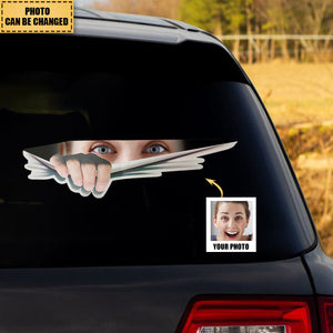 Personalized Custom Pohto Car/Window Decal/Sticker - Eyes Looking At You