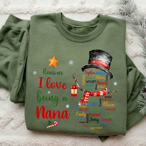 Personalized Gift For Grandma Reasons I Love Being Word Art Sweatshirt