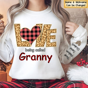 Love Being Called Grandma, Leopard And Grandkids Personalized Sweatshirt