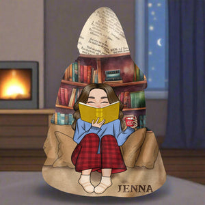 Just A Girl Who Loves Books - Personalized Wearable Blanket Hoodie