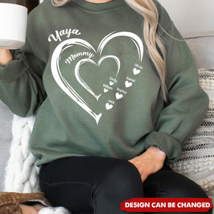 Personalized Heart In Heart grandma Sweatshirt