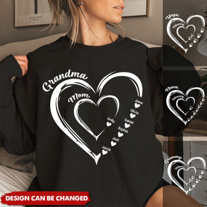 Personalized Heart In Heart grandma Sweatshirt