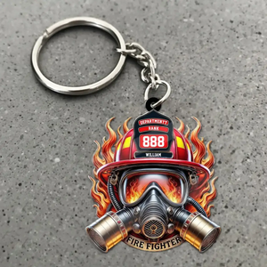 Pefect Gift For Firefighters Personalized Firefighter Helmet Keychain