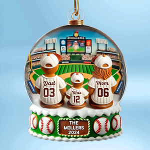 Baseball Family Watching Game Sport Lover Personalized Acrylic Ornament