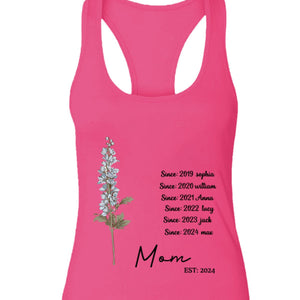 Personalized Custom Grandma Est And Birth Flower Tank top