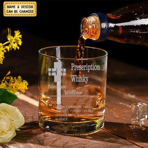 Personalized Funny Prescription Whisky Glasses Engraved Name Father's Day Gift for Grandpa Dad