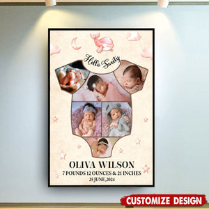 Personalized Baby Collage Photo Poster Gift For Baby Newborn