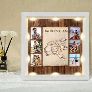 Personalized Light Shadow Box - Daddy’s Team Fist Bump Dad Gifts