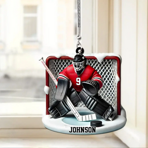 Perfect Gift For Hockey Golie, Hockey Lovers Personalized Hockey Goal Keeper Shaped Ornament