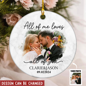 Custom Photo Our First Year Together - Couple Personalized Ceramic Ornament