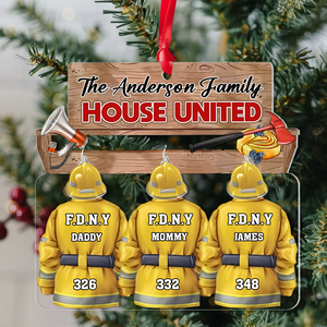 Personalized Gift For Firefighter Family Christmas Acrylic Ornament