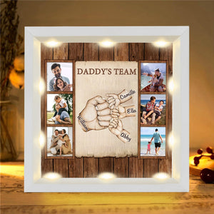 Personalized Light Shadow Box - Daddy’s Team Fist Bump Dad Gifts