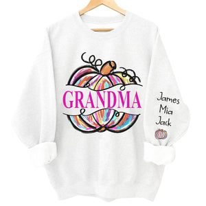 Gigi Grandma Painted Pumpkin - Family Personalized  Fall Sweatshirt