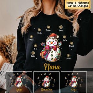 Personalized Gift For Grandma Christmas Snowman Sweatshirt