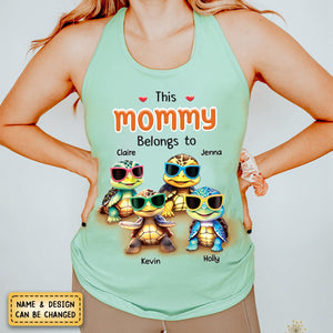 Personalized This Grandma Belongs To Kids Turtle Beach Tank Top