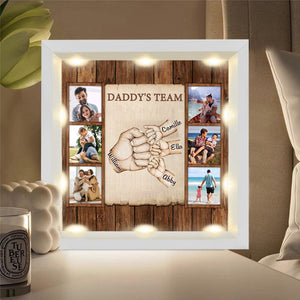 Personalized Light Shadow Box - Daddy’s Team Fist Bump Dad Gifts