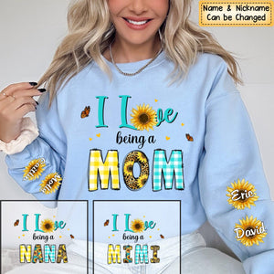 Personalized Gift For Grandma I Love Being Grandma Sleeve Printed Sweatshirt