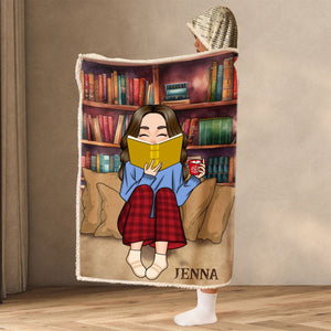 Just A Girl Who Loves Books - Personalized Wearable Blanket Hoodie