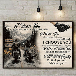 I Choose You-Personalized Vintage Couple Biker Poster