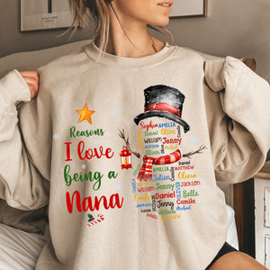 Personalized Gift For Grandma Reasons I Love Being Word Art Sweatshirt