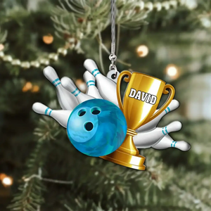 Personalized Bowling, Trophy Christmas Shaped Ornament