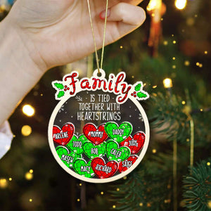 Tied Together With Heartstrings Family Personalized Christmas Arcylic Ornament