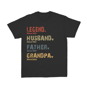 Legend, Husband, Dad And Papa Since - Family Personalized T-shirt