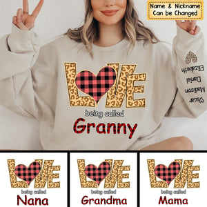 Love Being Called Grandma, Leopard And Grandkids Personalized Sweatshirt