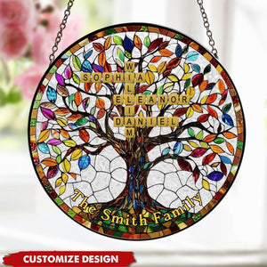 Gifts For Family - Family Tree - Personalized Window Hanging Suncatcher Ornament