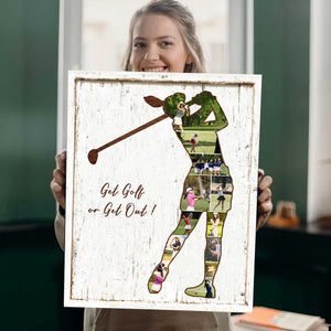 Personalized Golf Collage Canvas Poster,Golf Gifts For Women Golfer