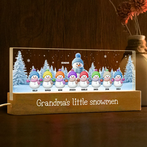 Grandma Grandkids Snowman Personalized Acrylic LED Night Light