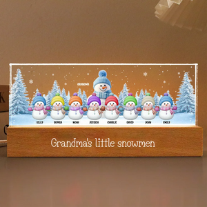 Grandma Grandkids Snowman Personalized Acrylic LED Night Light